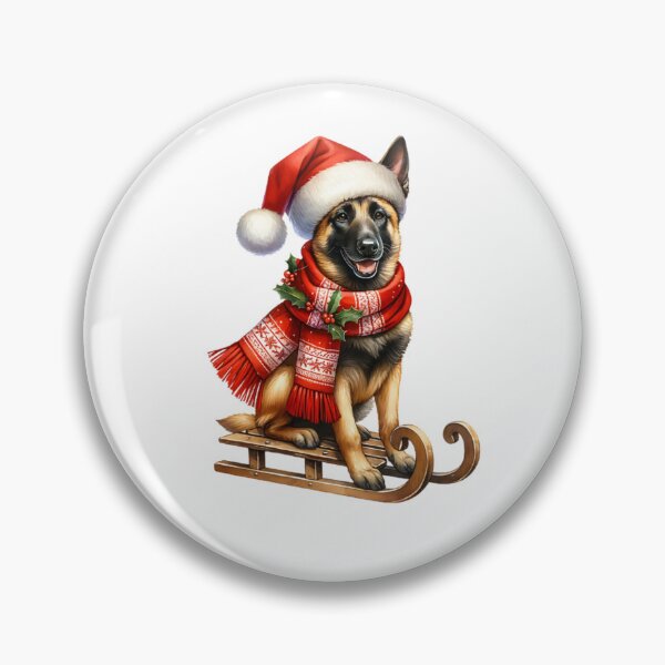 Item preview, Christmas Belgian Malinois Dog On A Sled designed and sold by TheAnimalZ00.