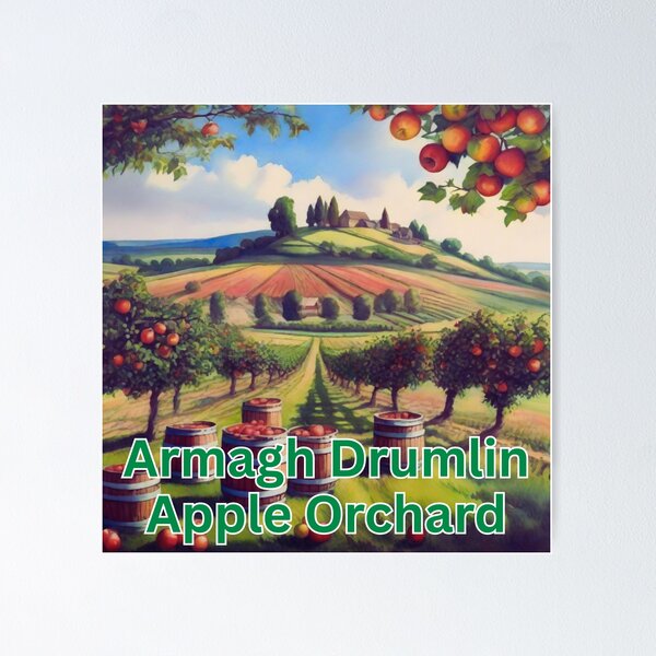 Item preview, Armagh Drumlin Apple Orchard in Northern Ireland (water color on paper). designed and sold by MPC-Mince-Pies.