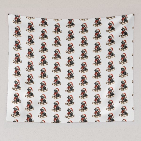 Item preview, Christmas Black Labrador Puppy Dog On A Sled designed and sold by TheAnimalZ00.
