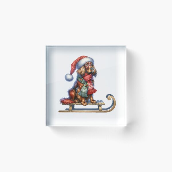 Item preview, Christmas Gordon Setter Dog On A Sled designed and sold by TheAnimalZ00.