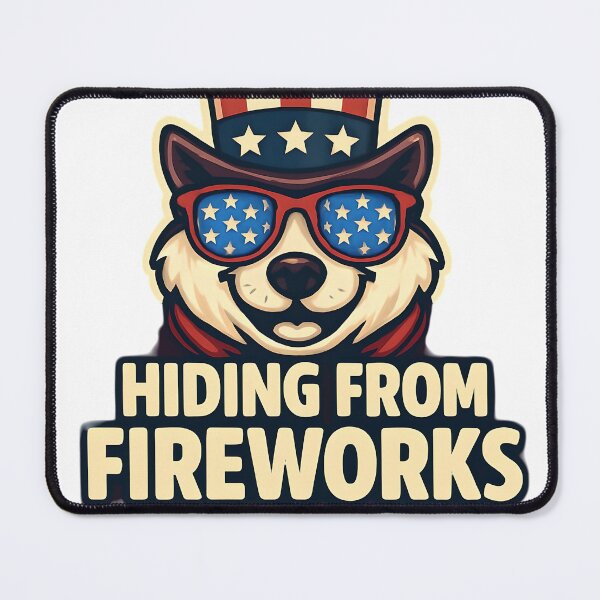 Item preview, dog hiding from fireworks designed and sold by NBCJDesigns.