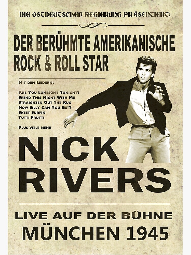 Top Secret - Nick Rivers Concert Poster by UnconArt