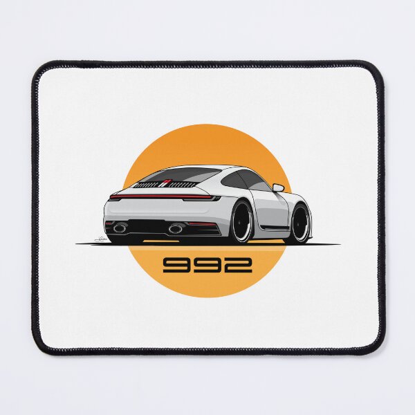 Item preview, Porsche 992 Carrera T White sunset Illustration designed and sold by blackdogshop.