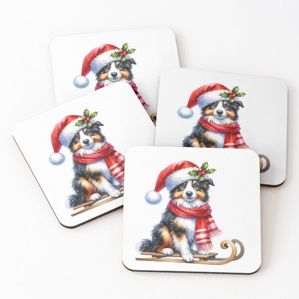 Item preview, Christmas Border Collie Dog On A Sled designed and sold by TheAnimalZ00.