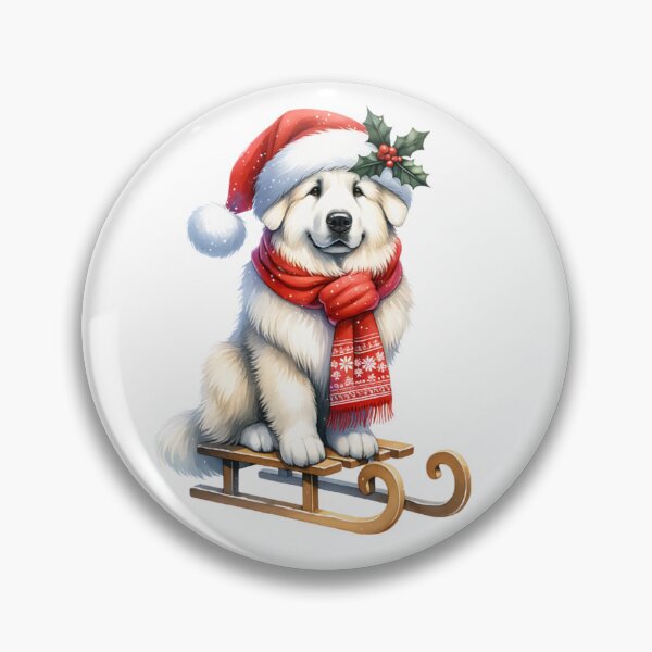 Item preview, Christmas Great Pyrenees Dog On A Sled designed and sold by TheAnimalZ00.