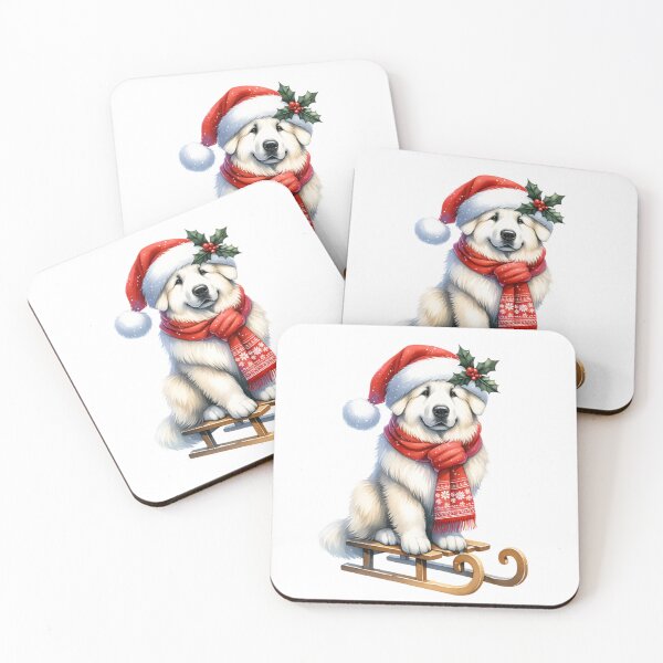 Item preview, Christmas Great Pyrenees Dog On A Sled designed and sold by TheAnimalZ00.