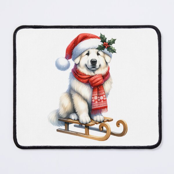 Item preview, Christmas Great Pyrenees Dog On A Sled designed and sold by TheAnimalZ00.