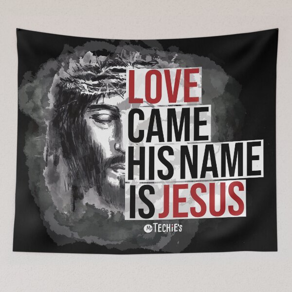 Item preview, Love Came His Name Is Jesus – Powerful Christian Statement and Worship Art Design designed and sold by MrTechies.
