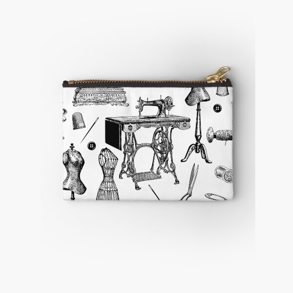 Item preview, antique victorian sewing machine black white toile designed and sold by Gossip Rag.