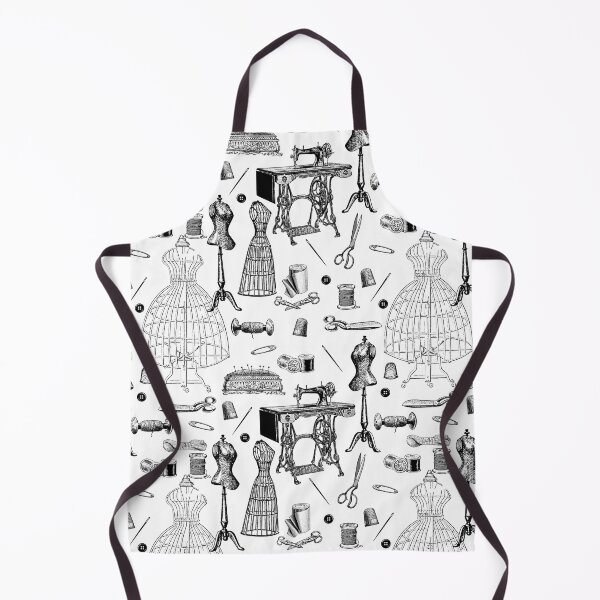 Item preview, antique victorian sewing machine black white toile designed and sold by Gossip Rag.