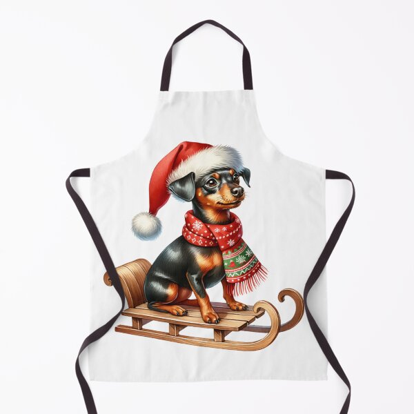 Item preview, Christmas Miniature Pinscher Dog On A Sled designed and sold by TheAnimalZ00.
