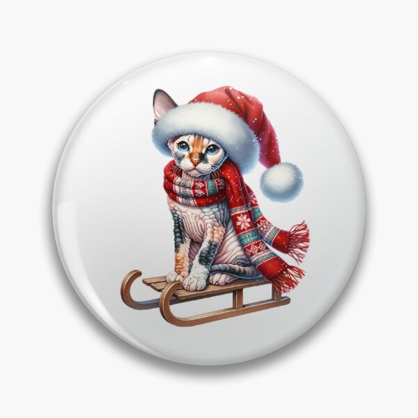 Item preview, Christmas Cornish Rex Cat On A Sled designed and sold by TheAnimalZ00.