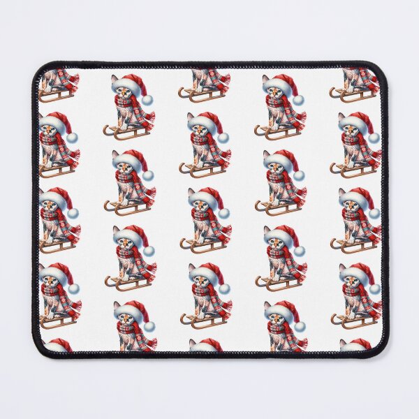Item preview, Christmas Cornish Rex Cat On A Sled designed and sold by TheAnimalZ00.