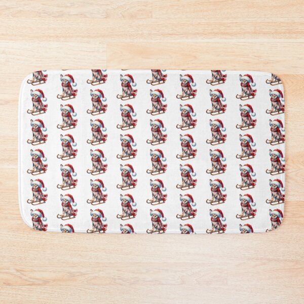Item preview, Christmas Cornish Rex Cat On A Sled designed and sold by TheAnimalZ00.
