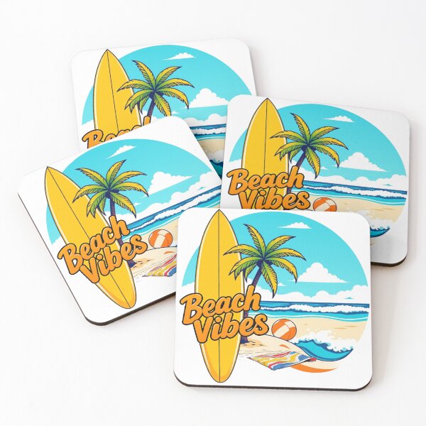 Item preview, Beach Vibes with Yellow Surfboard and Beachball designed and sold by Jessielee72.