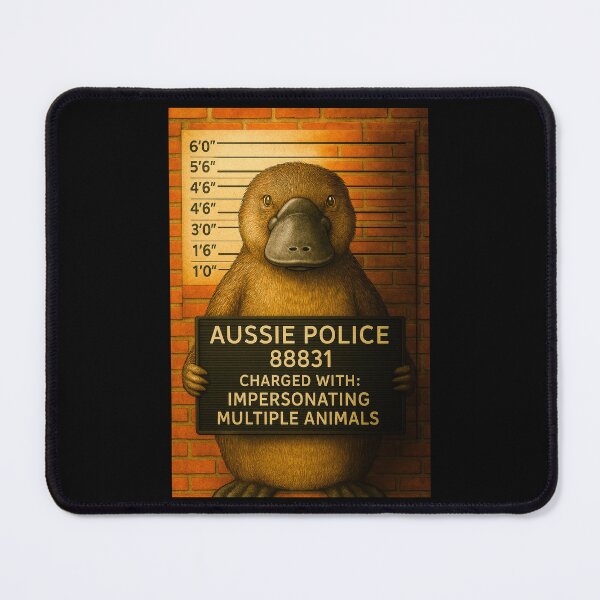 Item preview, Platypus Mugshot – Funny Aussie Animal Art from Outback Offenders designed and sold by Michael van der Hoorn.