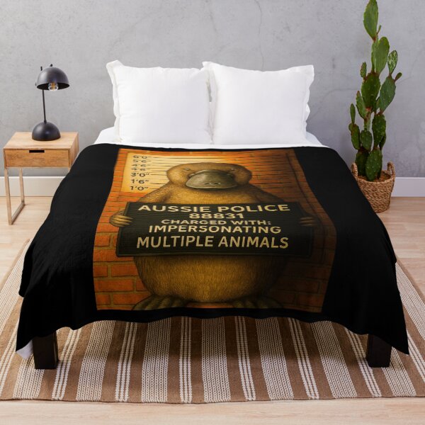 Item preview, Platypus Mugshot – Funny Aussie Animal Art from Outback Offenders designed and sold by Michael van der Hoorn.