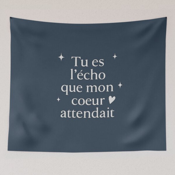 Item preview, Tu Es L’Écho Que Mon Cœur Attendait – French Poetic Love Quote designed and sold by thenicequote.