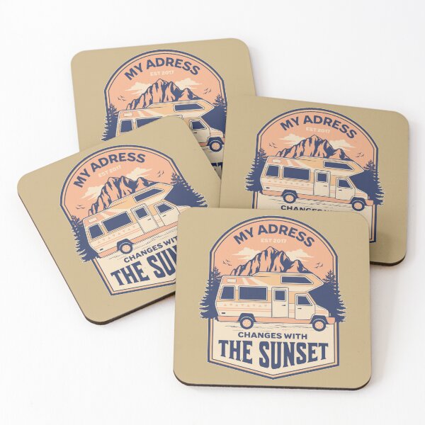 Item preview, My Address Changes With The Sunset Camping Van T-Shirt designed and sold by Toon Studio.