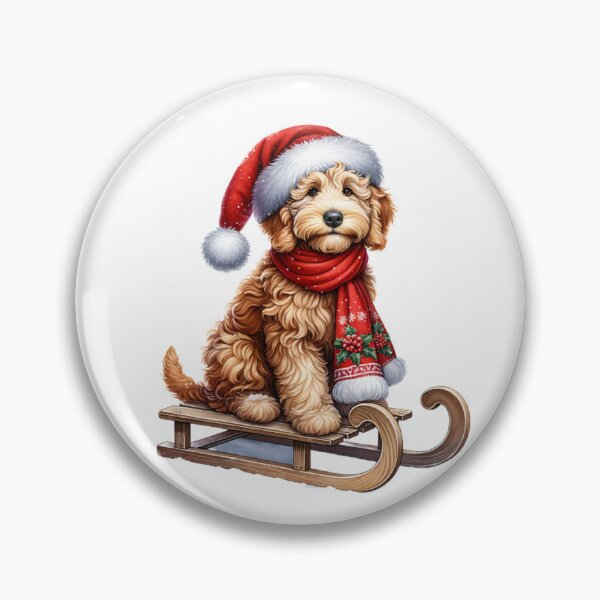 Item preview, Perro Labradoodle australiano navideño en un trineo designed and sold by TheAnimalZ00.