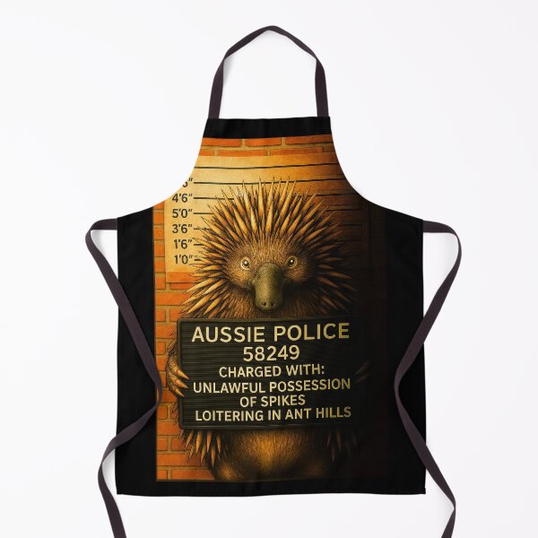Item preview, Echidna Mugshot – Funny Aussie Wildlife Art from Outback Offenders designed and sold by Michael van der Hoorn.