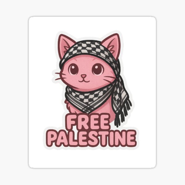 Aperçu de l'œuvre Adorable chaton rose portant un keffieh créée et vendue par claracore.