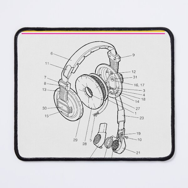 Item preview, Headphone Blueprint designed and sold by StickThisOnIt.