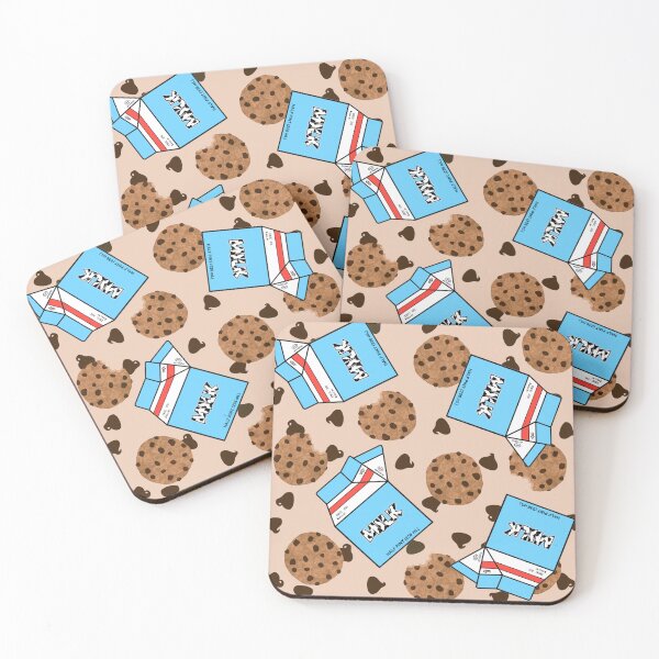 Item preview, Chocolate Chip Cookies and Milk Cartons on Beige Tan designed and sold by MBeesShop.