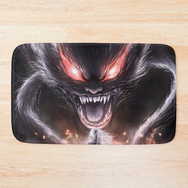 Item preview, Giant Animal Screaming Dark Demon Emerges Before Silver Haired Warrior Flames designed and sold by mildaclairmo.