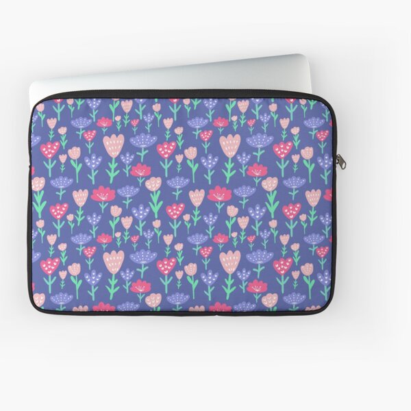 Vista previa del artículo con la obra «Patrón de flores de tulipanes morados», diseñado y vendido por WeTheWeirdosCo.