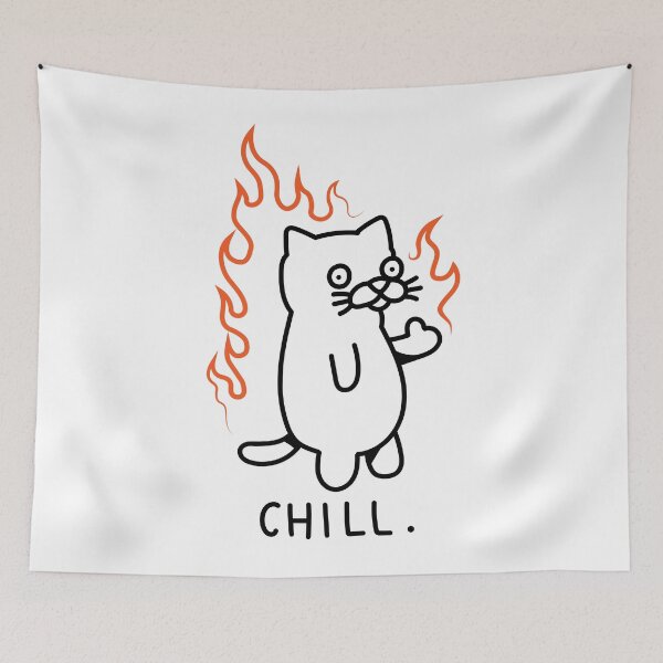 Item preview, Silly chill Cat on fire designed and sold by Renlexd.