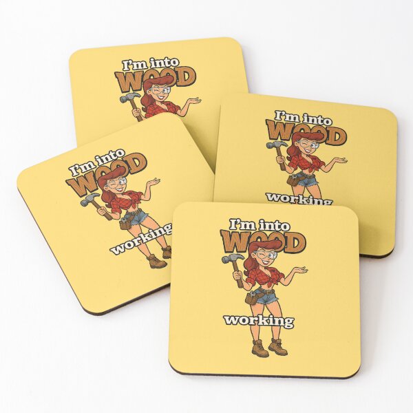 Item preview, "I'm Into WOOD Working" – Retro Workshop Pin-Up Design designed and sold by Boris1987.