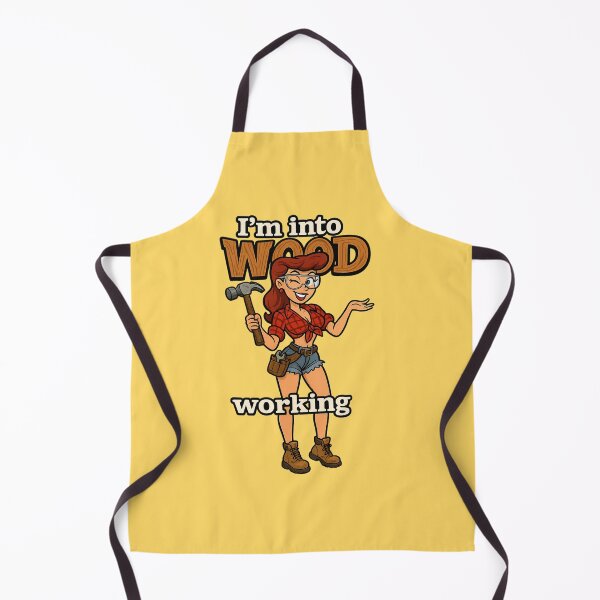 Item preview, "I'm Into WOOD Working" – Retro Workshop Pin-Up Design designed and sold by Boris1987.