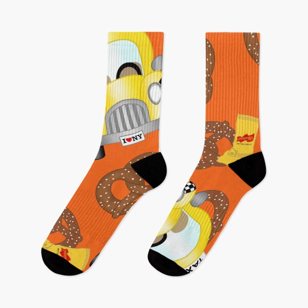 Item preview, I Love NY Pretzel Mustard and Taxi on Orange designed and sold by MBeesShop.