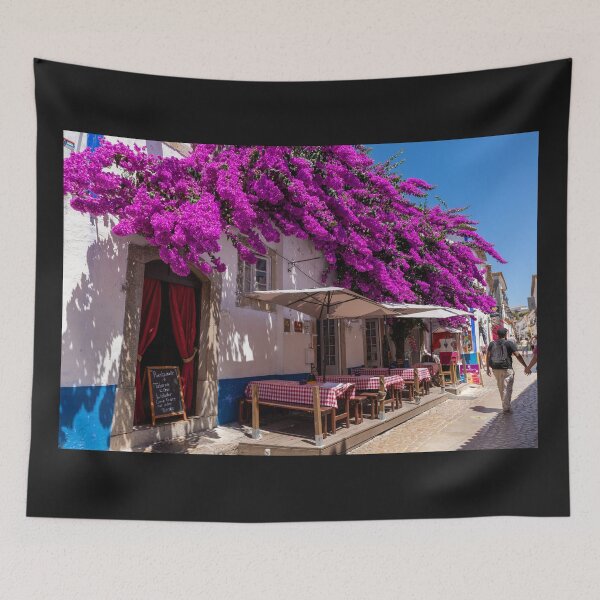 Item preview, Óbidos Village Cafe Framed In Bougainvillea designed and sold by PsychoAlien.com.
