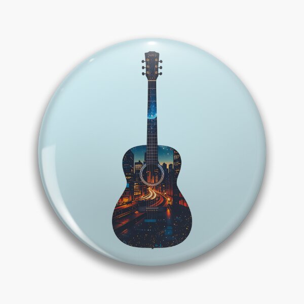 Item preview, Guitar Skyline – Double Exposure Cityscape designed and sold by Dino-Lune.