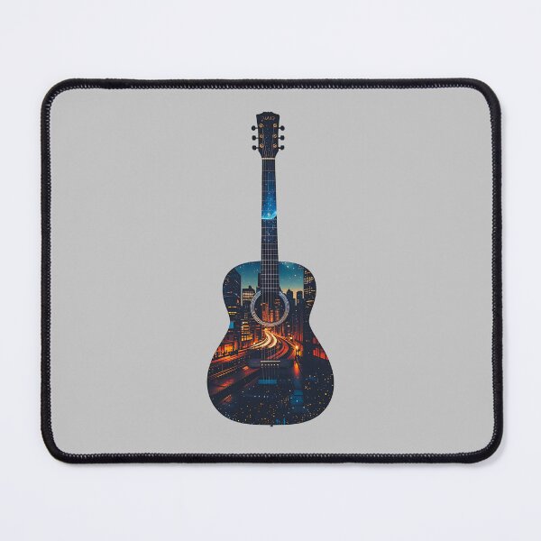 Item preview, Guitar Skyline – Double Exposure Cityscape designed and sold by Dino-Lune.