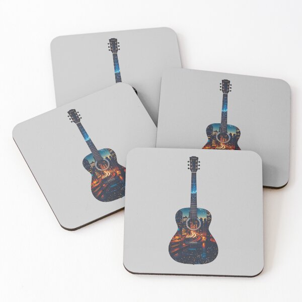 Item preview, Guitar Skyline – Double Exposure Cityscape designed and sold by Dino-Lune.
