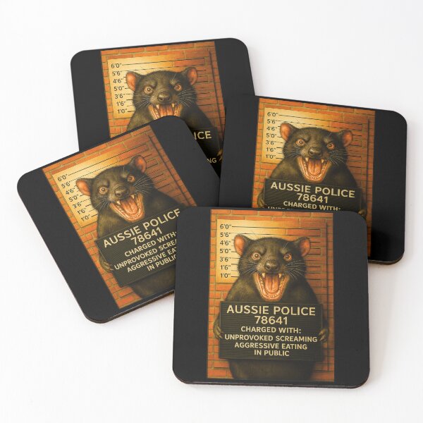 Item preview, Tasmanian Devil Mugshot – Funny Aussie Wildlife Art from Outback Offenders designed and sold by Michael van der Hoorn.