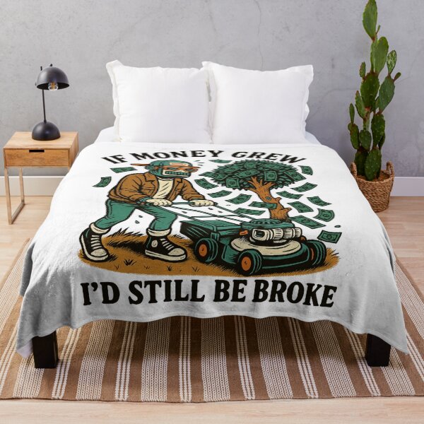 Item preview, Still Broke – Funny Money Tree Retro Art designed and sold by JenniferCreaArte .