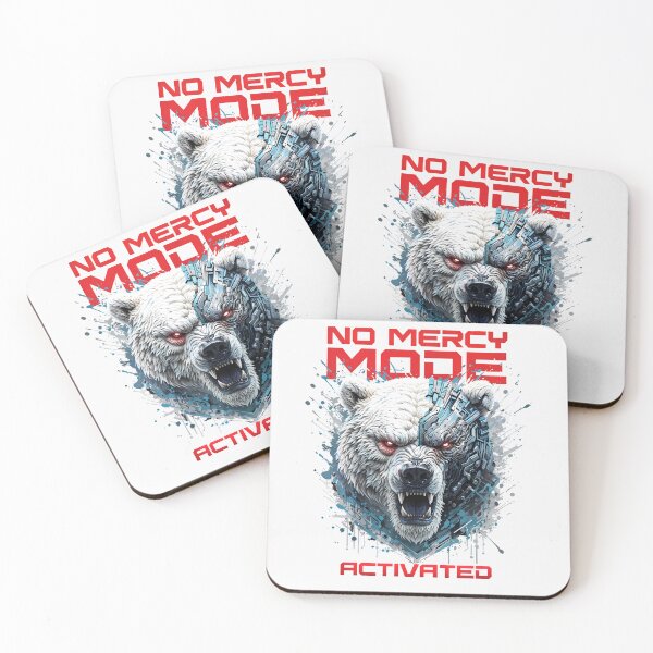 Item preview, No Mercy Mode Activated Cyberpunk Bear - Futuristic Polar Bear designed and sold by QuirkySpark.