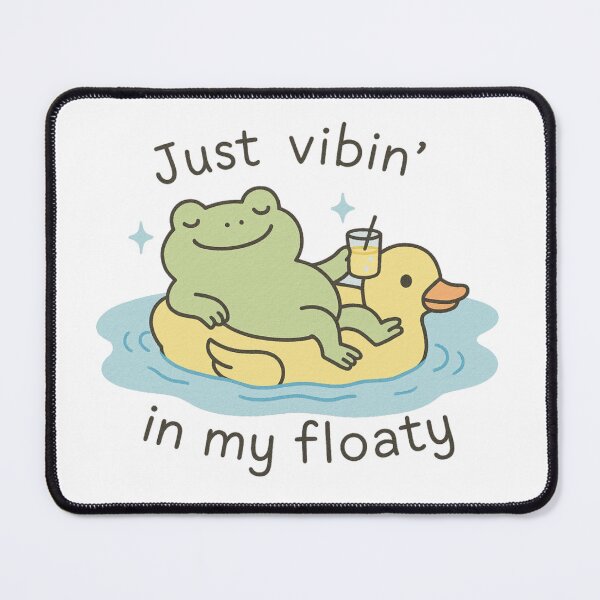 Item preview, Just Vibin’ Frog on Floaty – Cute Relaxing Frog Art designed and sold by SearionStudio.