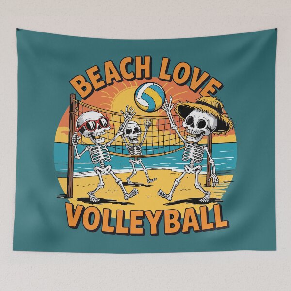 Item preview, Beach Love Volleyball Skeleton Design Funny Spooky Summer Sports Graphic for Players Beach Lovers Halloween Volleyball Gift Shirt Ace designed and sold by XanaduHills.