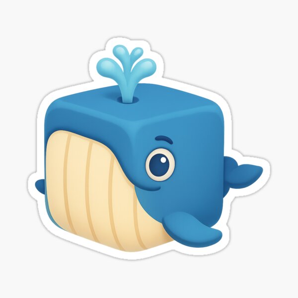 Item preview, Whale sticker - Square blue whale designed and sold by Argie Malicsi.