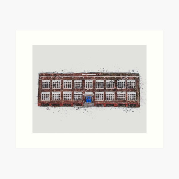 Vista previa del artículo con la obra «Antigua escuela secundaria en Rich Hill, Missouri», diseñado y vendido por TrinityJeanDESIGNS.