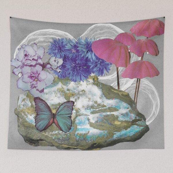 Item preview, Opal & Butterfly original cut-paper collage print designed and sold by WildLightRitual.
