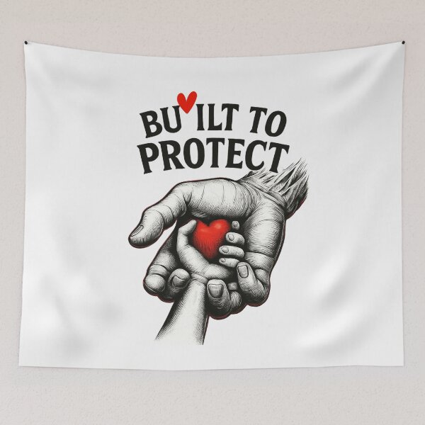 Item preview, Built to Protect – Emotional Hand & Heart Illustration designed and sold by JenniferCreaArte .