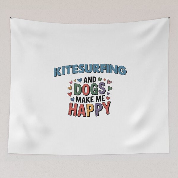 Item preview, Kitesurfing And Dogs Make Me Happy - Funny Kitesurfing Dogs Lover designed and sold by Oussinc.