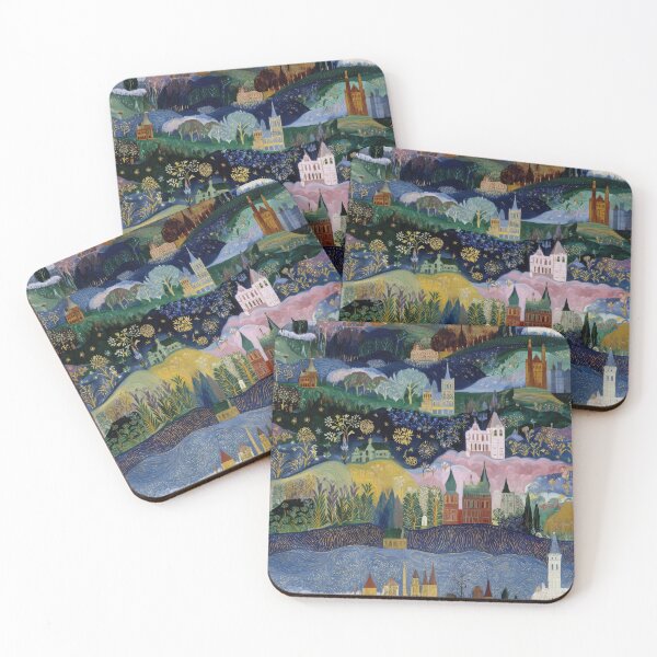 Item preview, Camelot: A SeamlesMagical Camelot Cityscape – Whimsical Medieval Fantasy Illustrations Pattern designed and sold by dawnleblanc55.