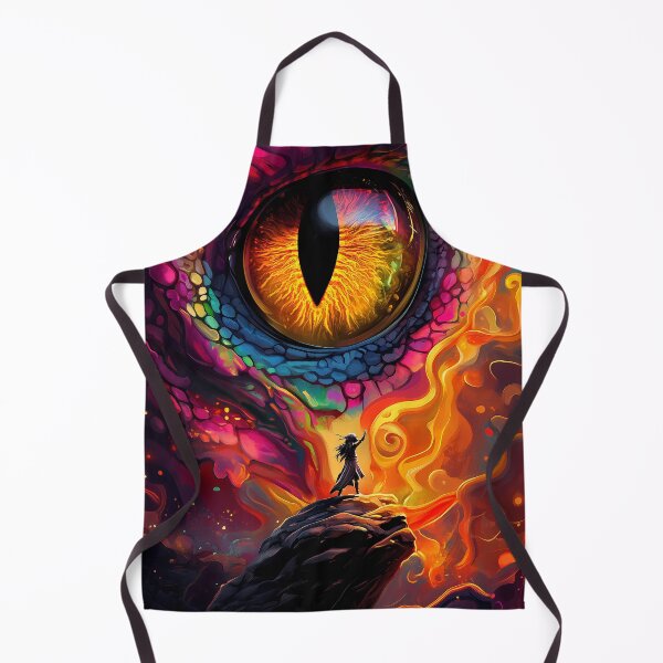 Item preview, Giant Animal Glowing Dragon Eye Facing Lone Hero Amid Psychedelic Firestorm designed and sold by earlobejerk.